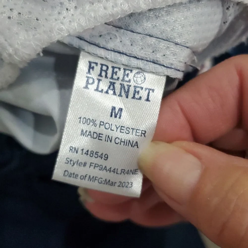 Free Planet Red, White & Blue Beach Swim Trunks Size Medium